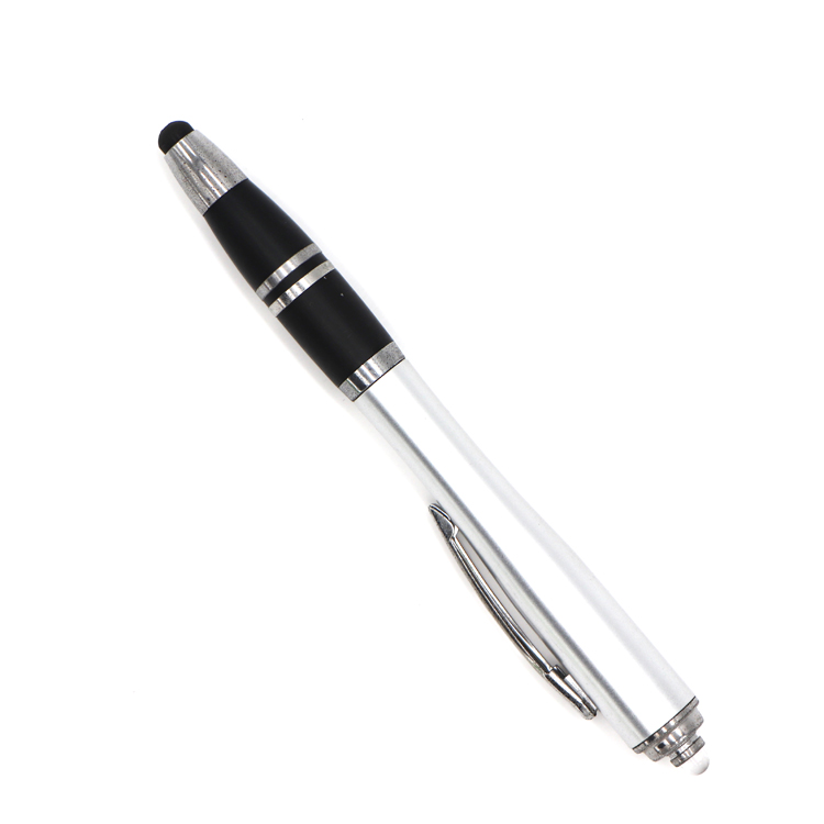 Plastic led light plastic sleeve touch screen ballpoint pen giveaway factory